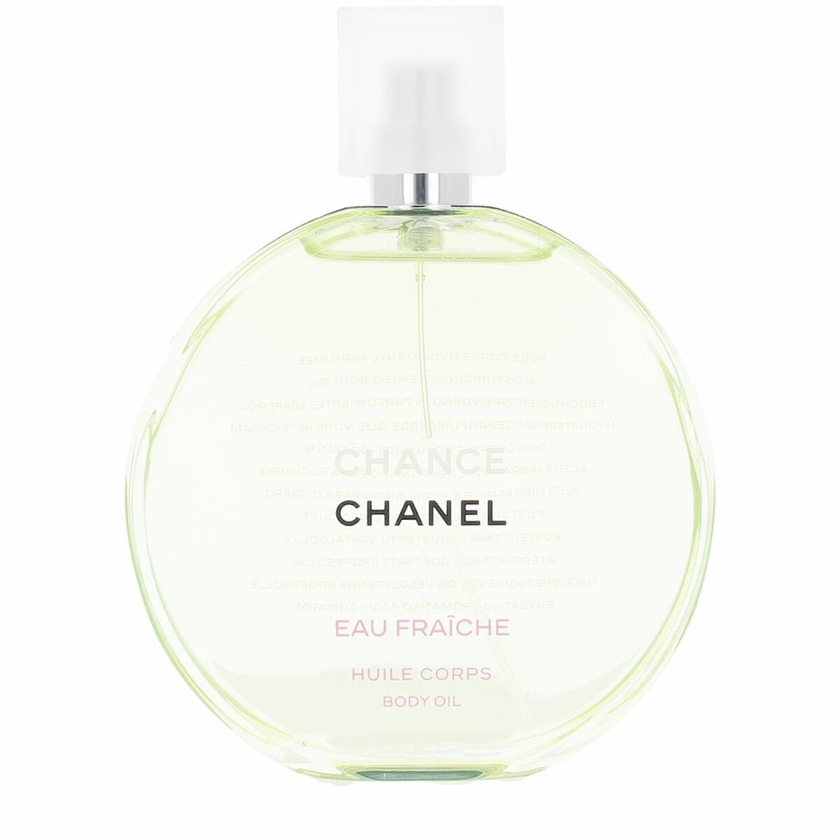 Lotion corporelle Chanel CHANCE 150 ml, texture huile, adapté à tous types de peau, unisexe.