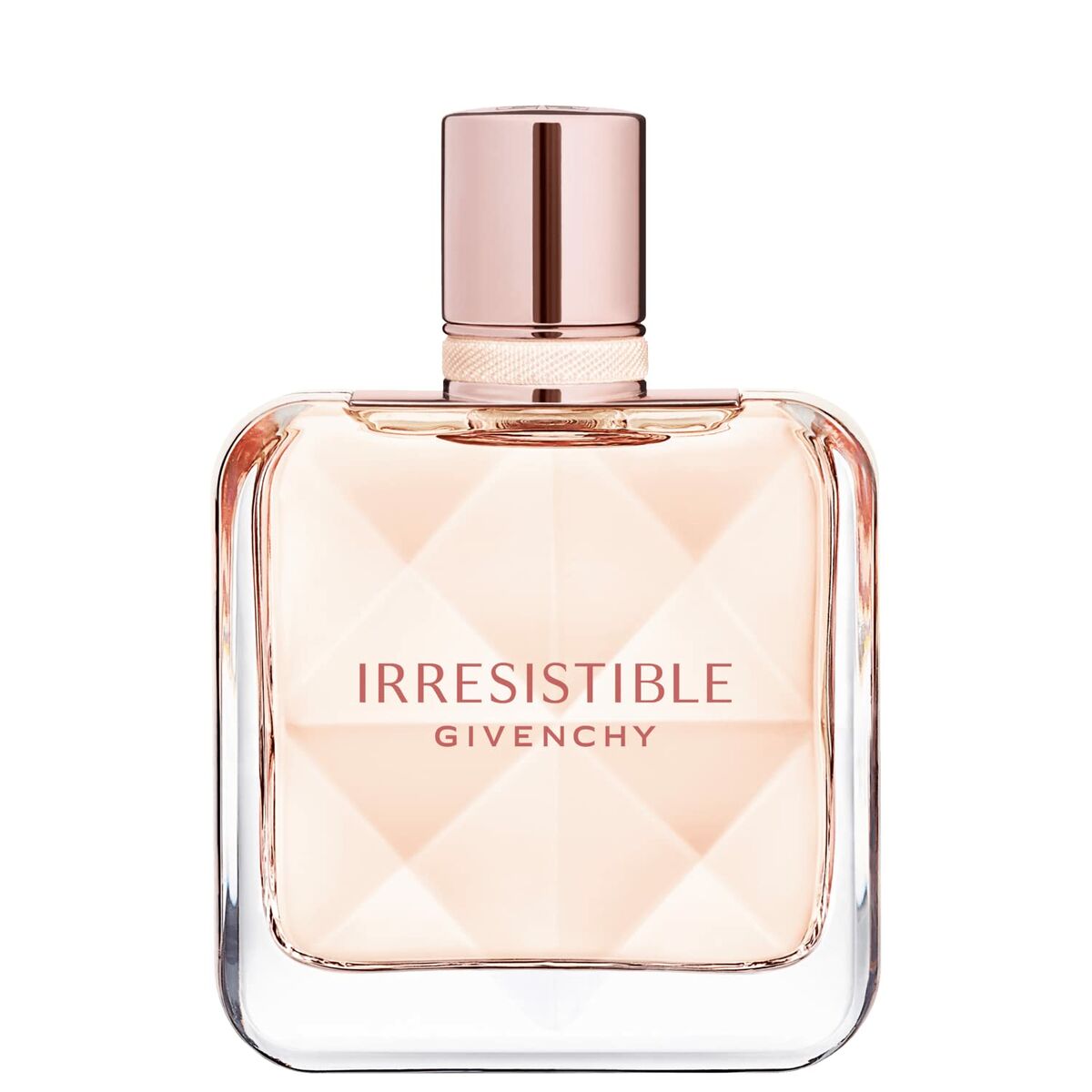 Parfum Homme Givenchy IRRESISTIBLE GIVENCHY EDT 50 ml, flacon transparent avec capuchon rose.
