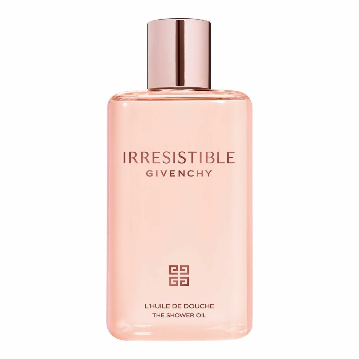 Givenchy Irresistible shower oil bottle 200 ml, luxurious skincare for women, hydrating and refreshing.