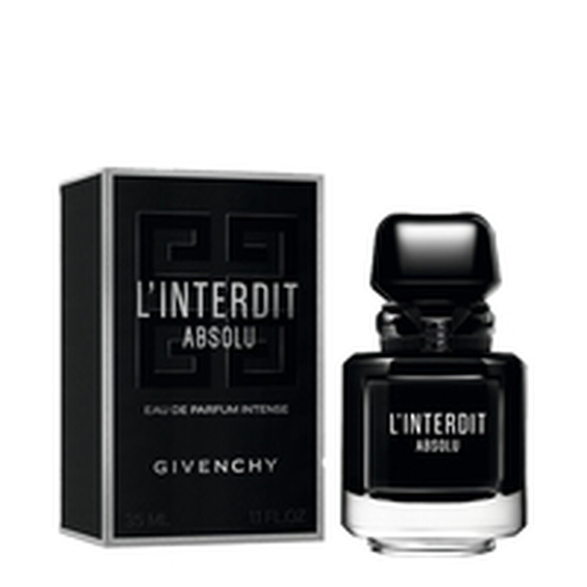 Givenchy L'Interdit Absolu perfume 35 ml bottle and box, elegant design for unisex fragrance.