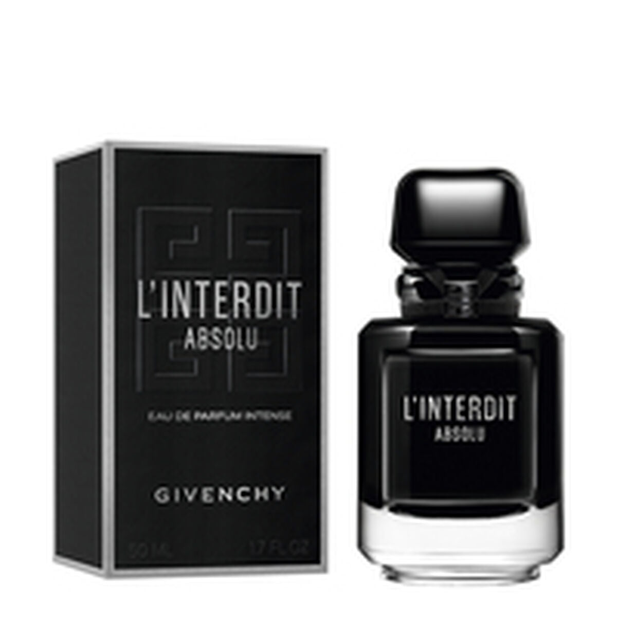 Givenchy L'Interdit Absolu 50 ml perfume bottle with black packaging, a unisex fragrance for all.