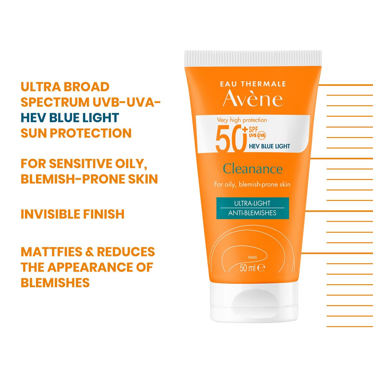 Lotion corporelle Avene Cleanance 50 ml for oily, blemish-prone skin with ultra-light, anti-blemish properties.