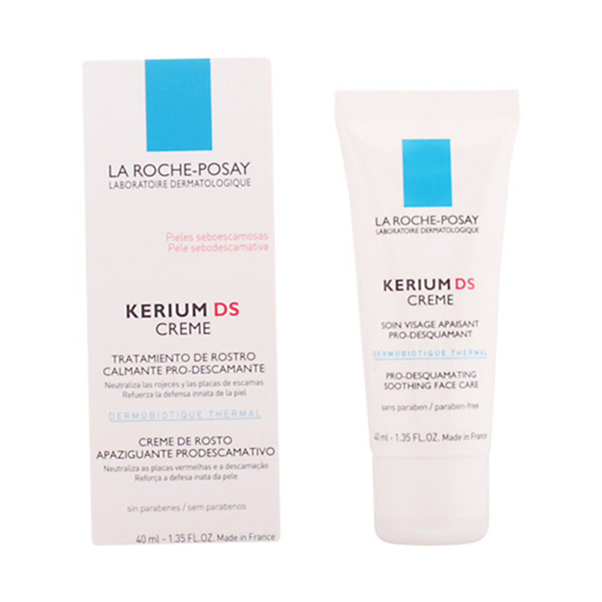 Lotion apaisante Kerium DS La Roche Posay, traitement calmant pro-désquamant pour peau sensible.