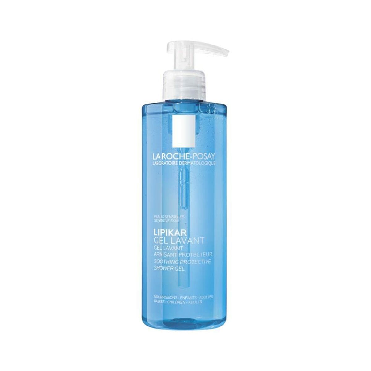 Gel de douche La Roche Posay LIPIKAR 400 ml, apaisant et hydratant, pour peau sèche et sensible.