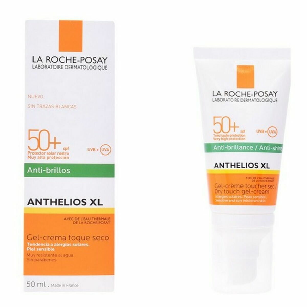 Crème solaire en gel La Roche Posay Anthelios XL SPF 50, 50 ml, pour une protection solaire optimale pour tous types de peau.