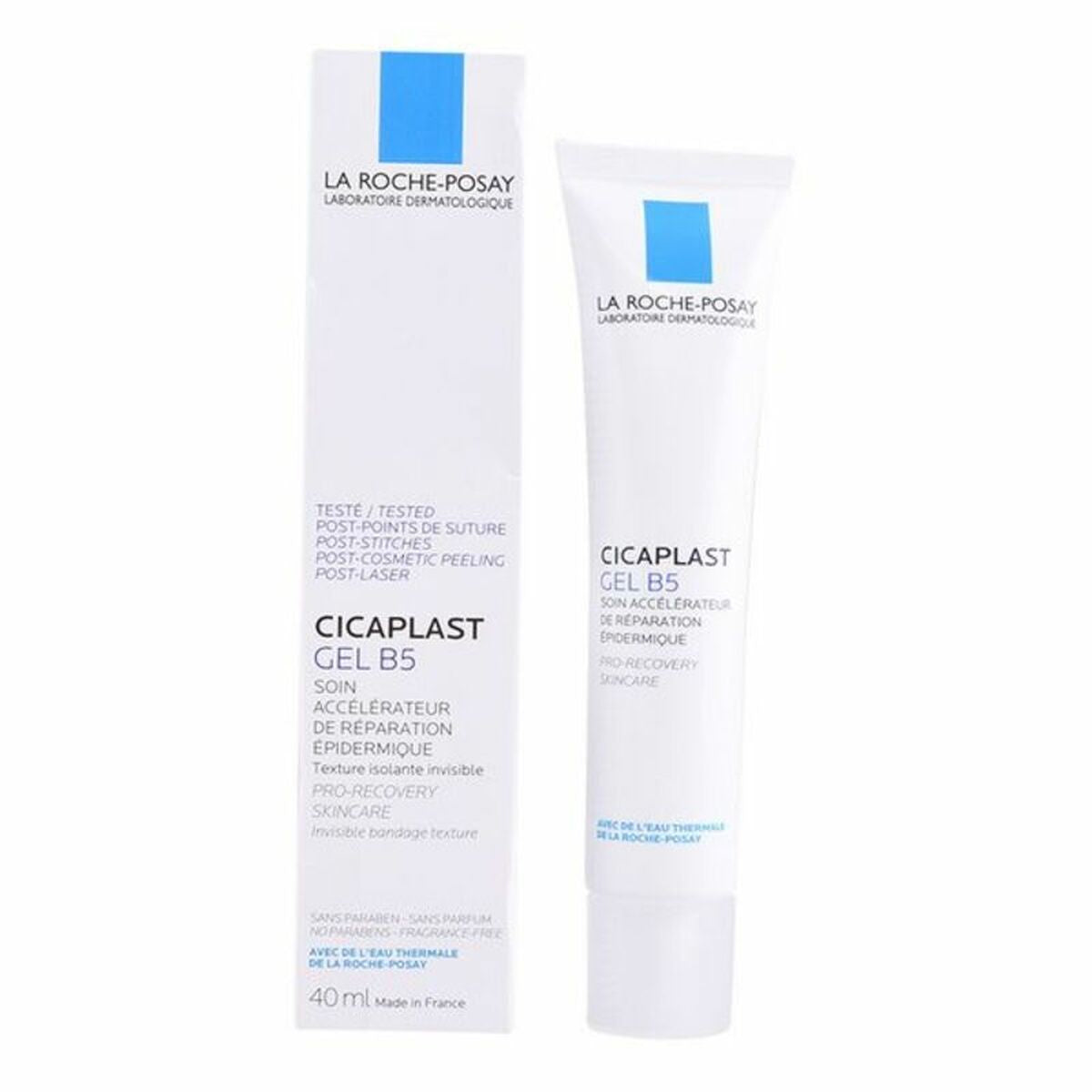 Complexe réparateur La Roche Posay Cicaplast Gel 40 ml, crème unisexe pour soins de peau, hydratation et régénération.