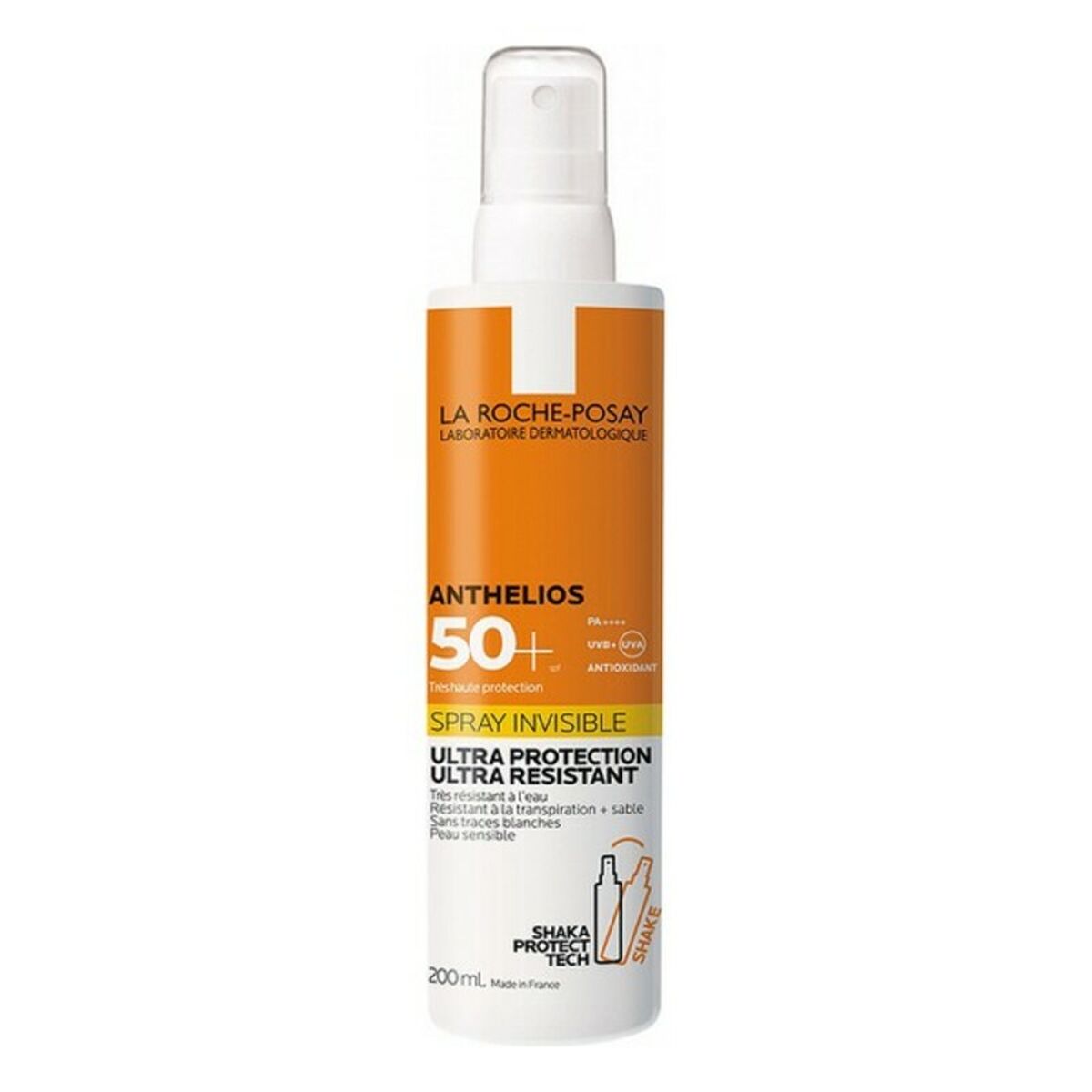 Spray protecteur solaire ANTHELIOS XL La Roche Posay 200 ml SPF 50+, protection ultra résistante et invisible.