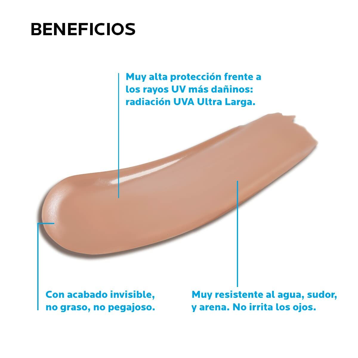 Crème solaire La Roche Posay Anthelios montrant sa texture et bénéfices pour une protection UV élevée.