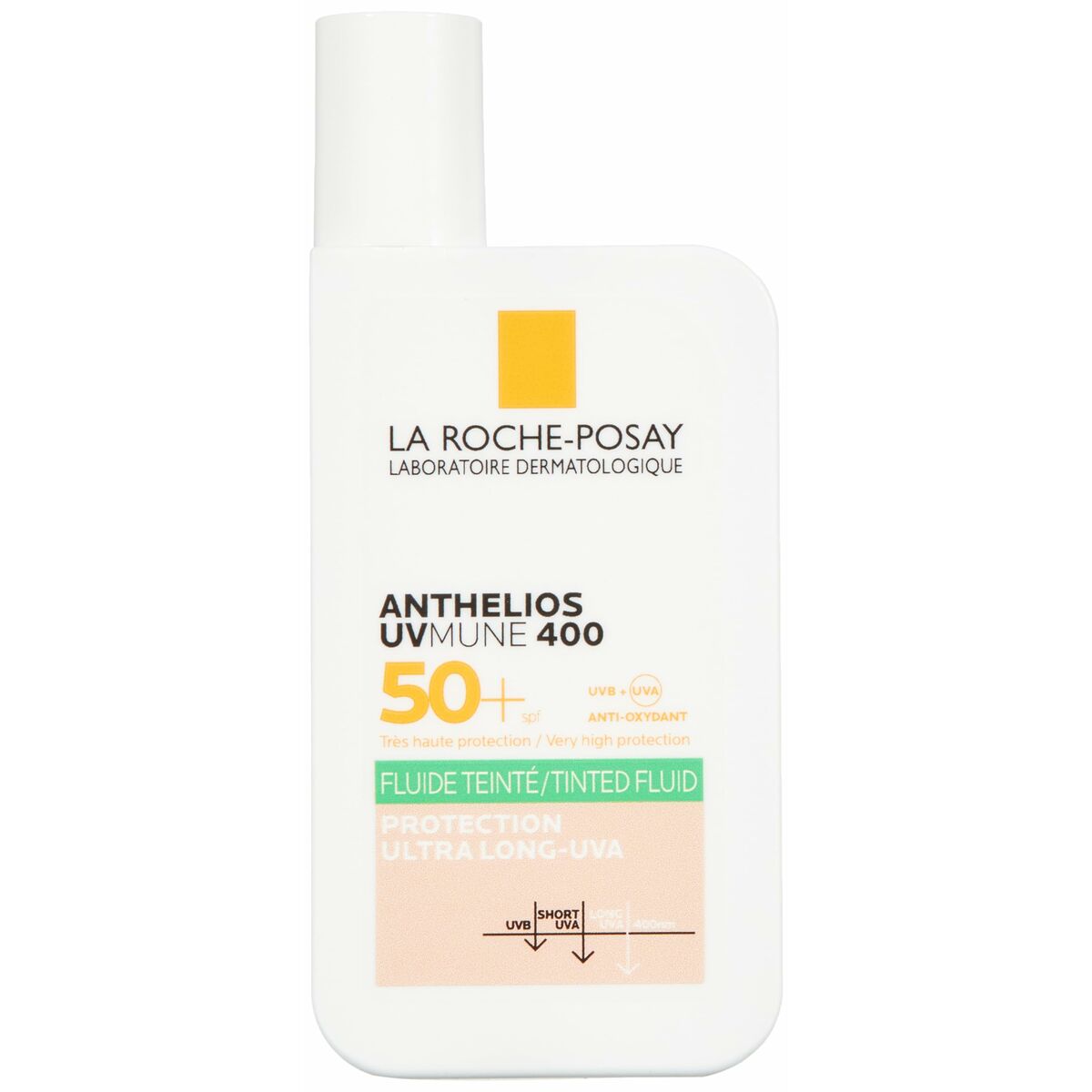 Protecteur Solaire La Roche Posay Anthelios Uvmune 400 SPF 50+, fluide teinté, protection ultra long UVA