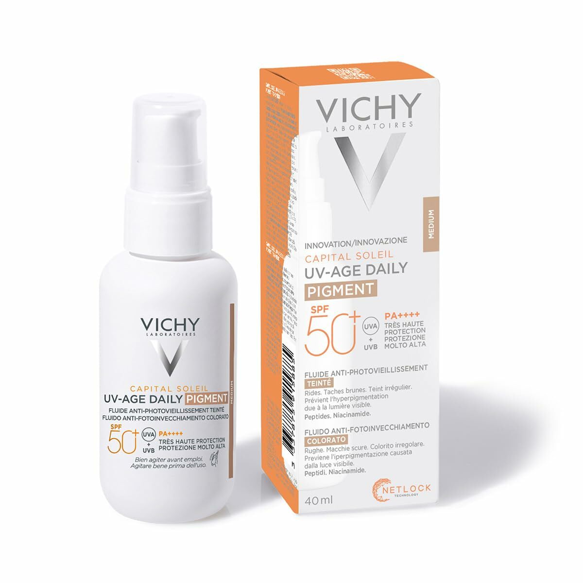 Set de Maquillage Vichy CAPITAL SOLEIL 40 ml, hypoallergénique, SPF 50, pour peau sensible, unisexe.