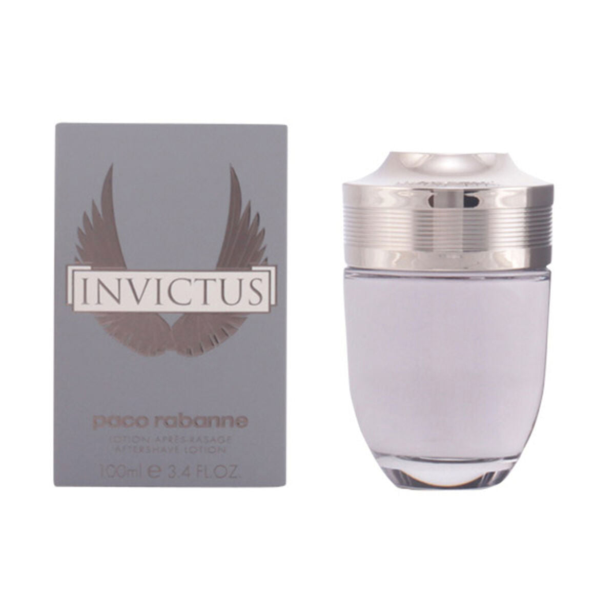 Lotion après-rasage Paco Rabanne INV103 en flacon de 100ml, packaging élégant avec logo INVICTUS.