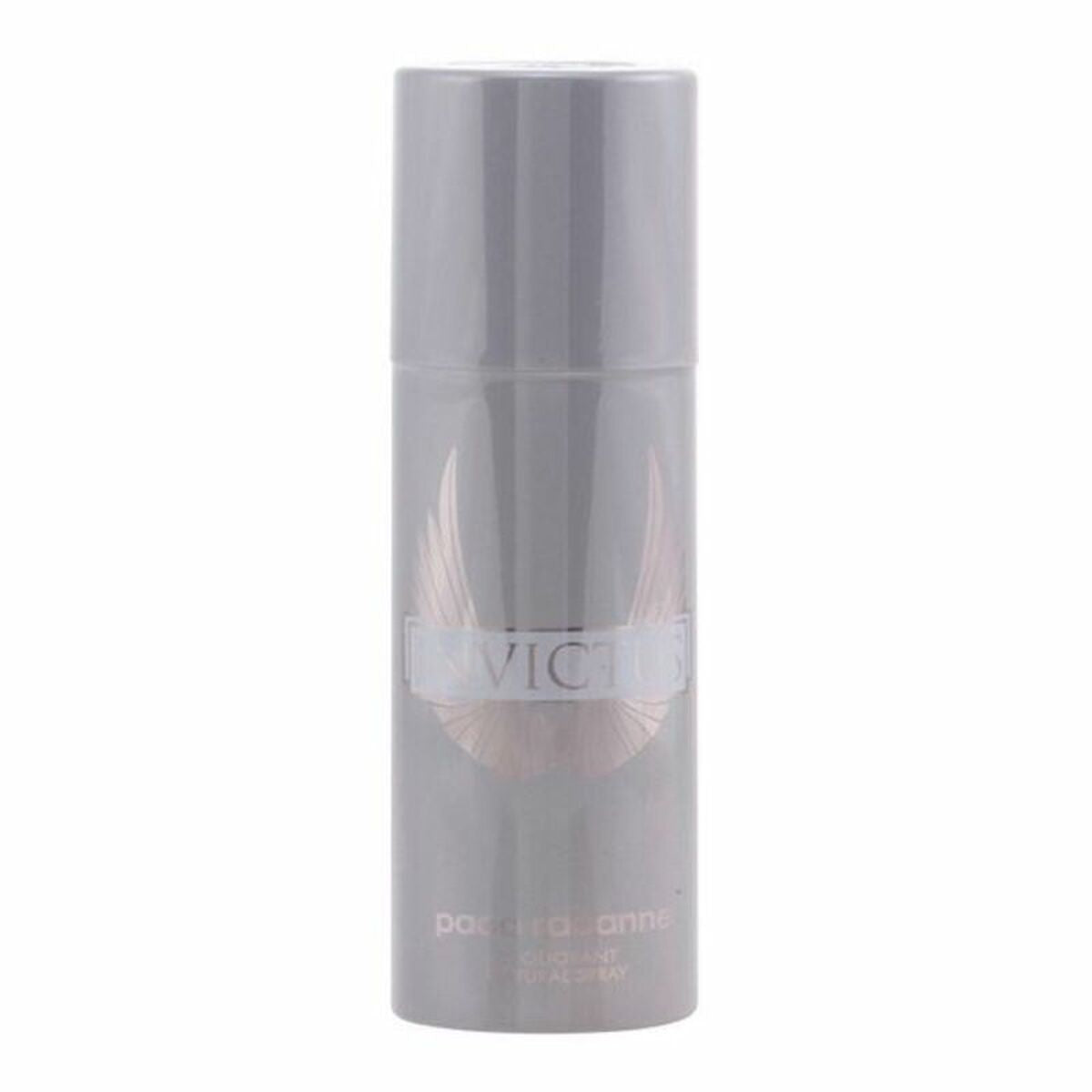 Spray déodorant Paco Rabanne INV106 en flacon élégant avec logo, produit de qualité pour l'hygiène personnelle.