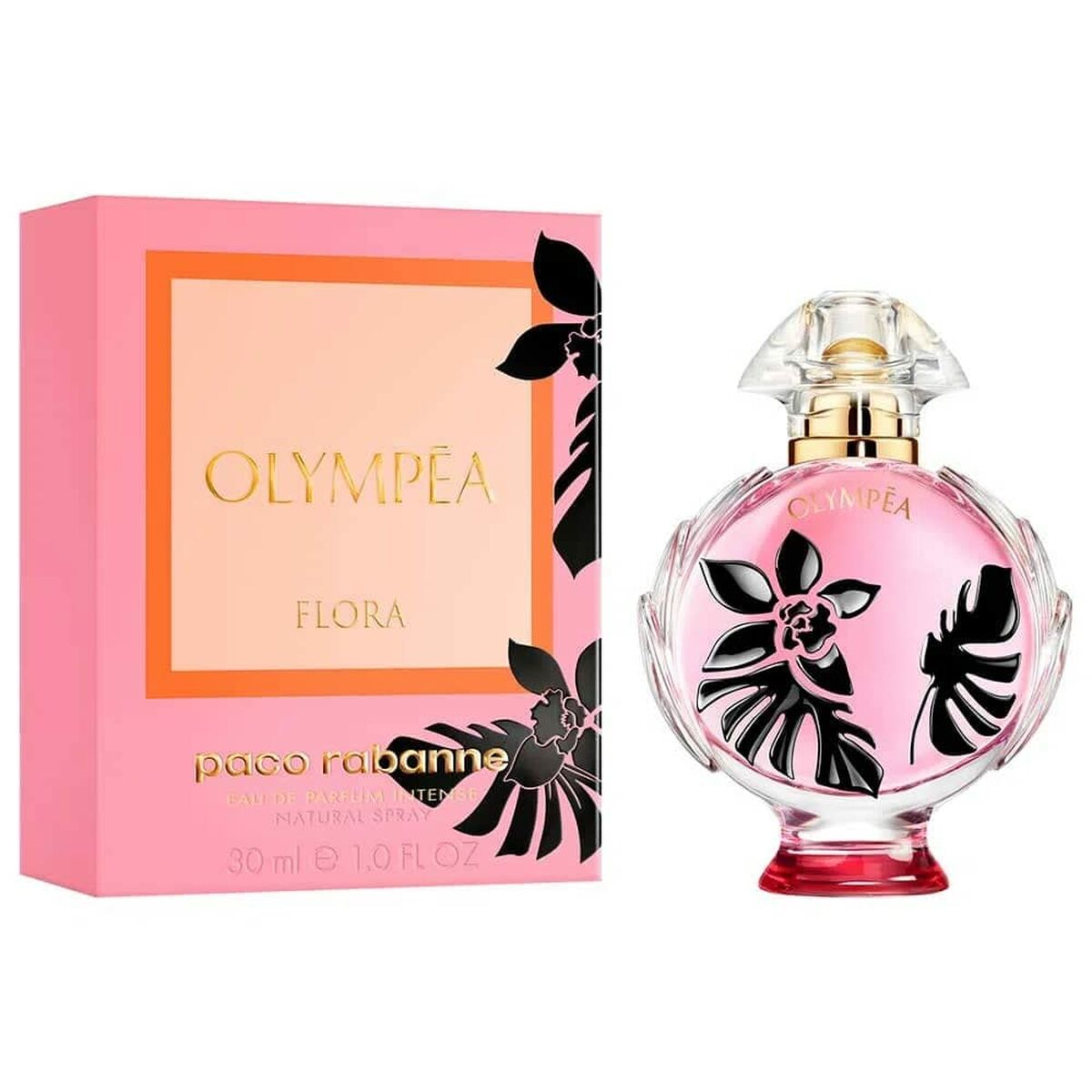 Parfum Femme Paco Rabanne OLYMPÉA EDP 30 ml Olympéa Flora avec emballage floral élégant.