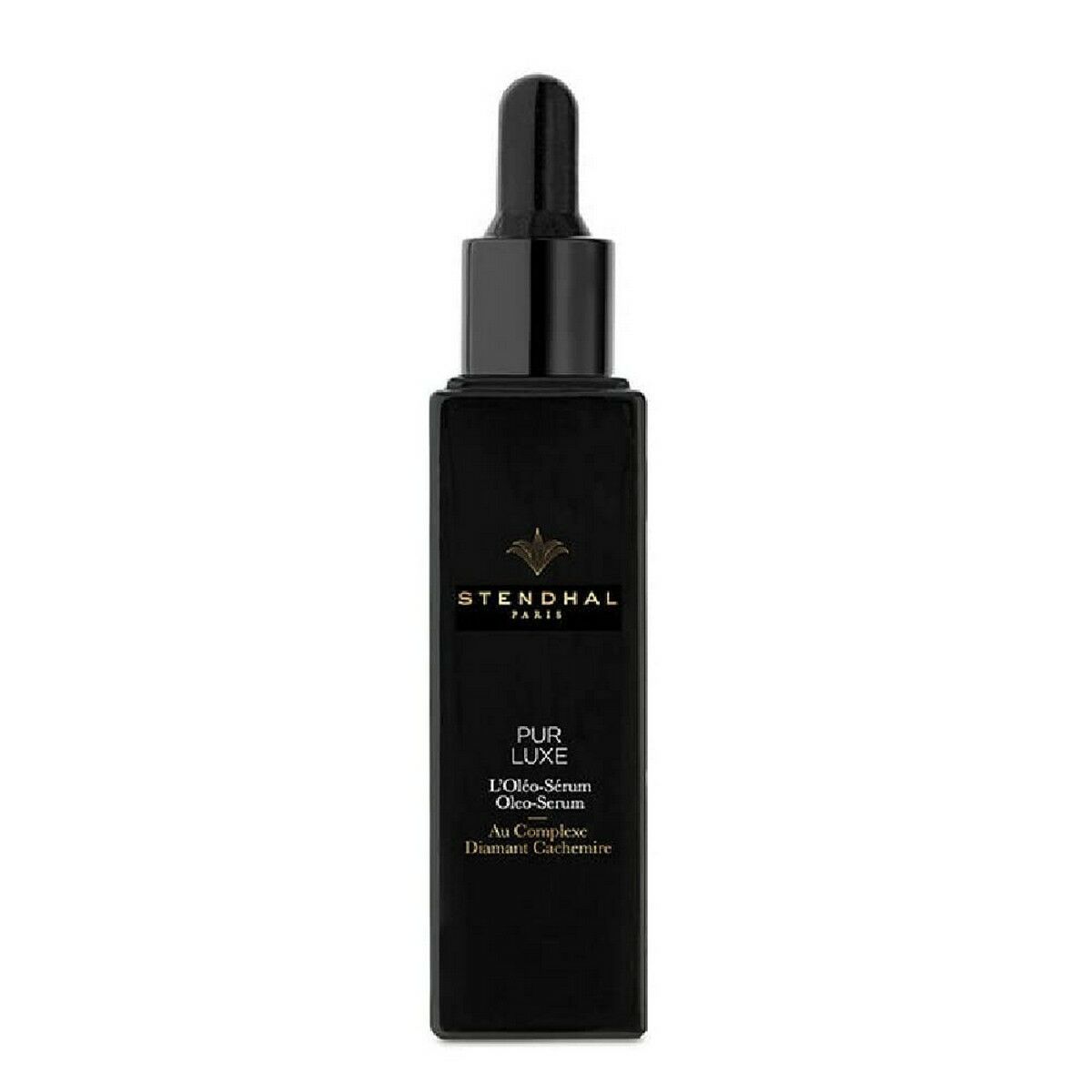 Sérum visage Stendhal Pur Luxe en flacon avec pipette, solution anti-âge, soin cosmétique haute qualité.