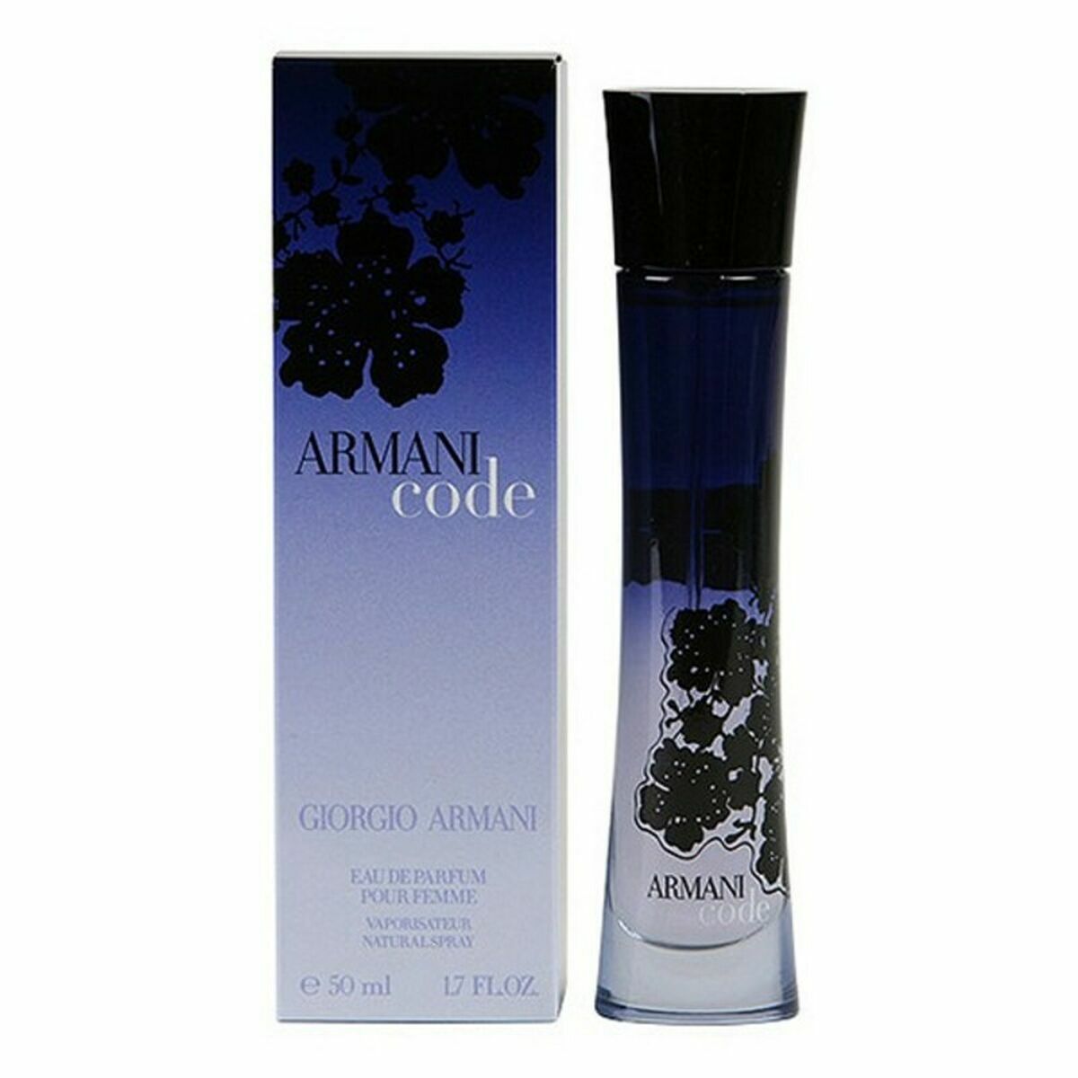 Parfum Femme Armani Code EDP 50ml, élégante bouteille et emballage, parfum authentique pour femme.