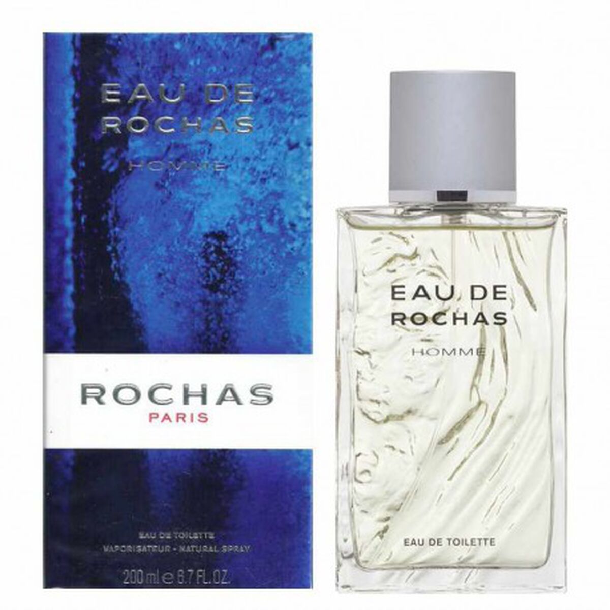 Parfum Homme Rochas Eau De Rochas Homme EDT 200 ml avec emballage, fragrance masculine authentique.