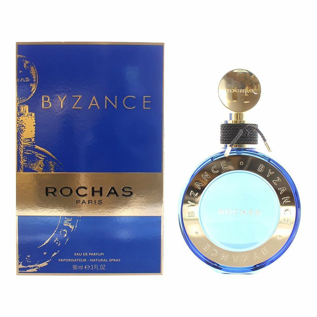 Rochas Byzance Eau de Parfum 90 ml for women, showcasing the elegant bottle and packaging, launched in 2019.