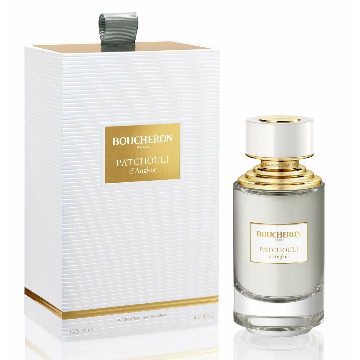 Boucheron Patchouli d'Angkor EDP 125 ml bottle and box, unisex fragrance with unique scent.