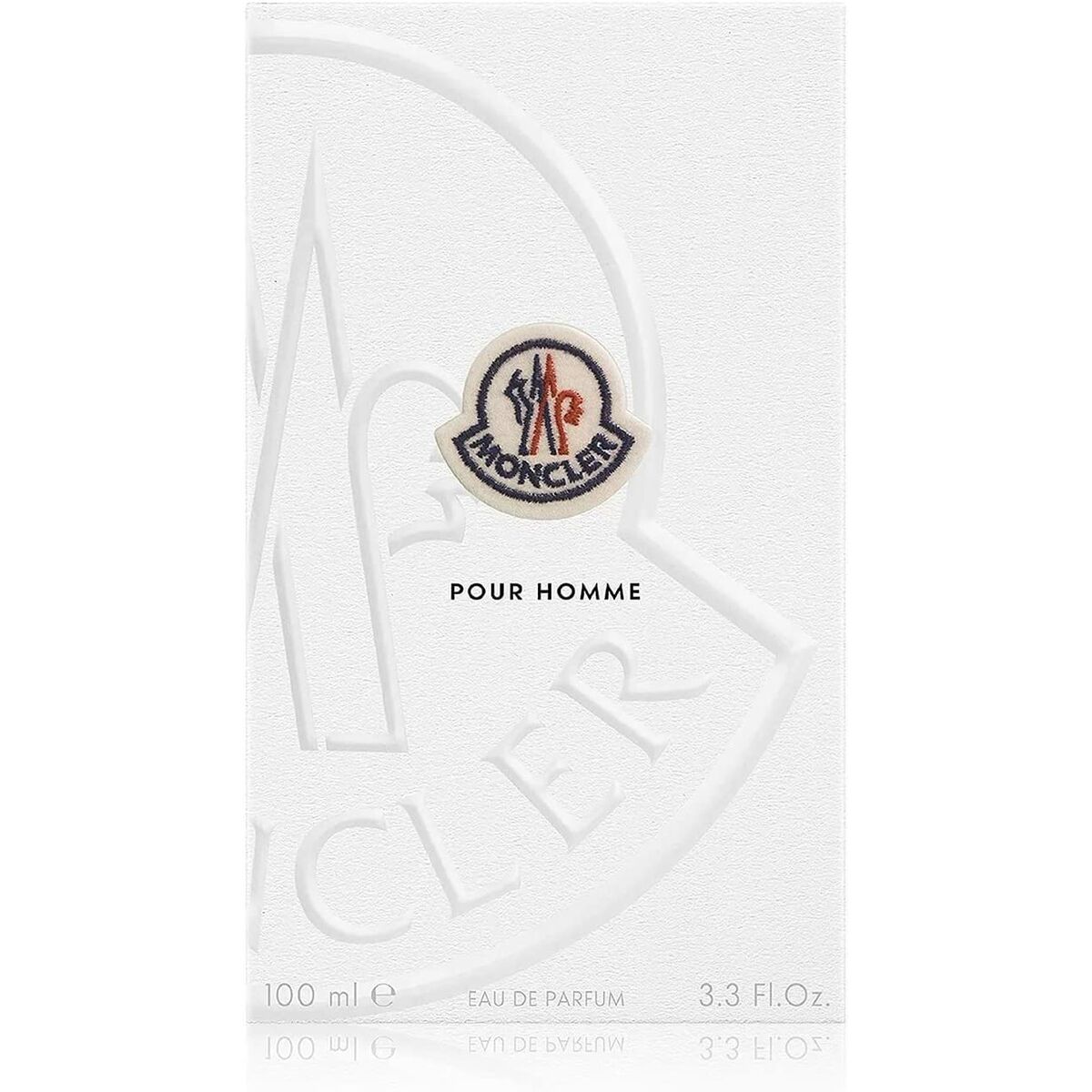 Parfum Homme Moncler Pour Homme 100 ml packaging with logo and brand name on a white background.