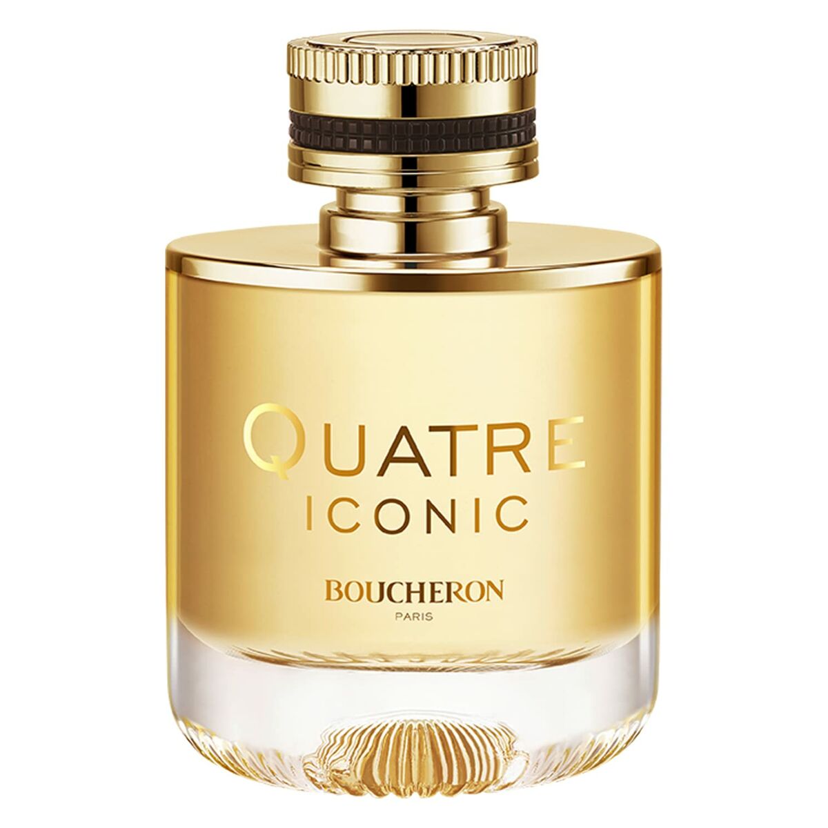 Boucheron Quatre Iconic Eau de Parfum for women in a luxurious gold glass bottle, 100 ml.