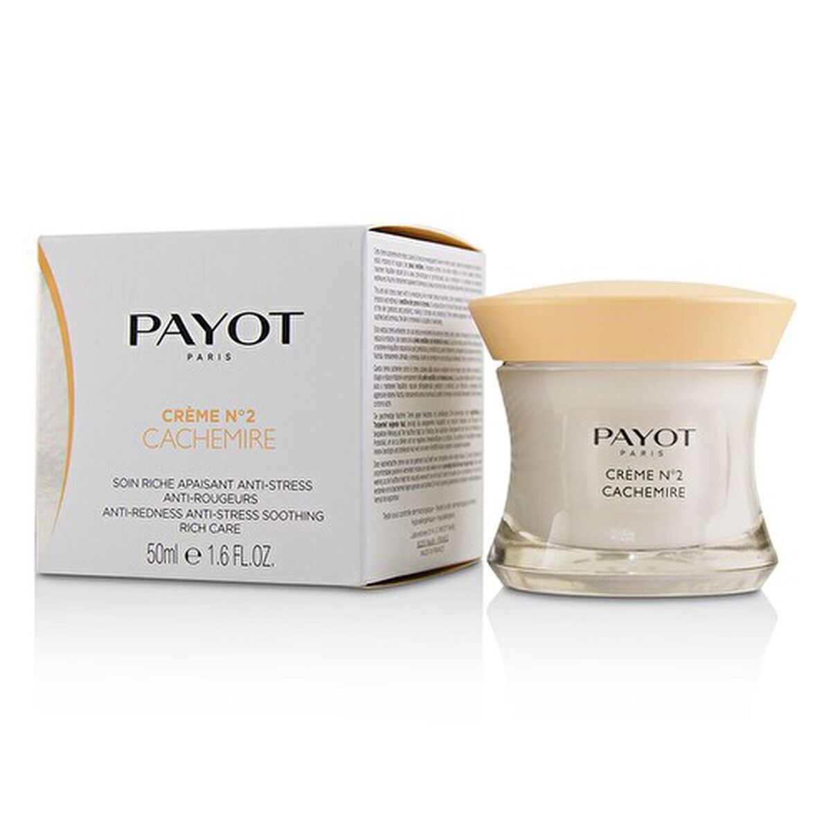 Crème de jour Payot Apaisante in jar and box, rich anti-stress skincare for soothing beauty.
