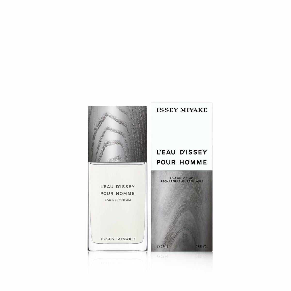 Parfum Issey Miyake L'Eau d'Issey Pour Homme, bouteille et emballage, eau de parfum pour homme.