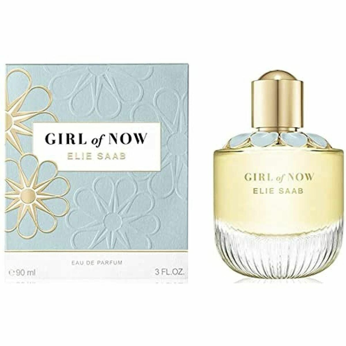 Parfum Femme Elie Saab Girl Of Now EDP 90 ml, élégant flacon et boîte, exhalant féminité et authenticité.
