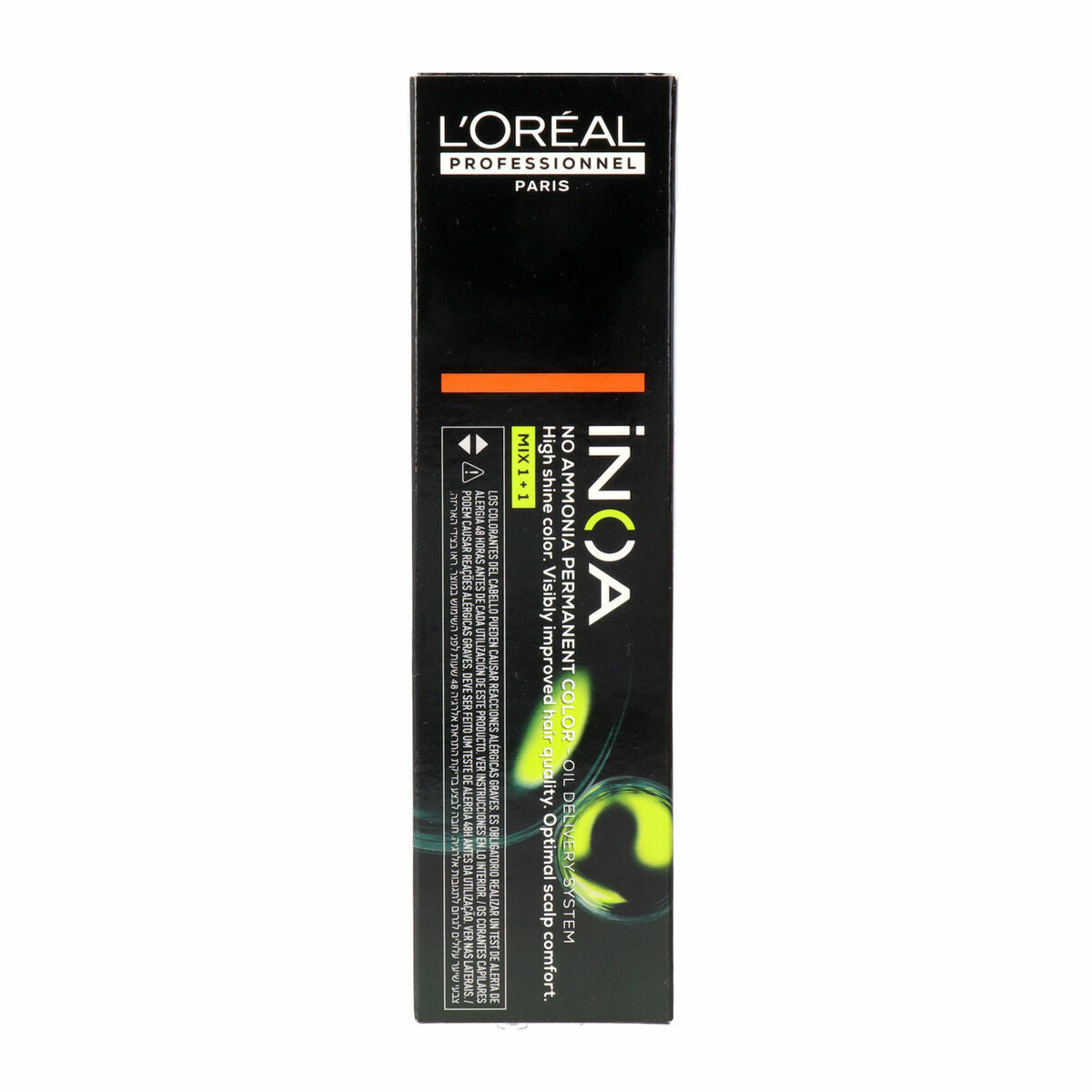 L'Oreal Professionnel Inoa Nº 6.46 Blond cuivre permanent hair dye box, 60 g for vibrant color change.
