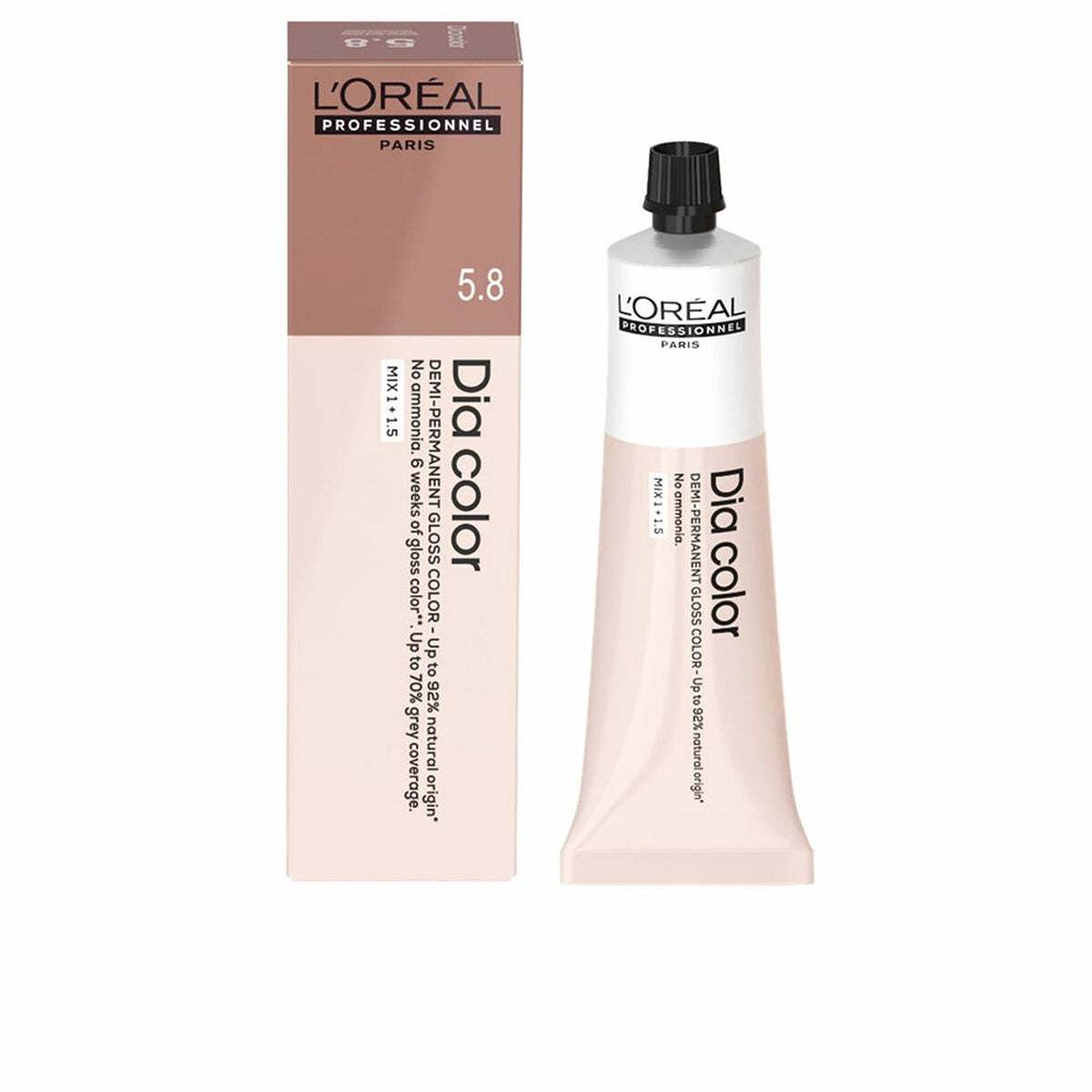 L'Oreal Professionnel Paris Dia Color 5.8 semi-permanent hair dye, 60 ml tube with packaging.