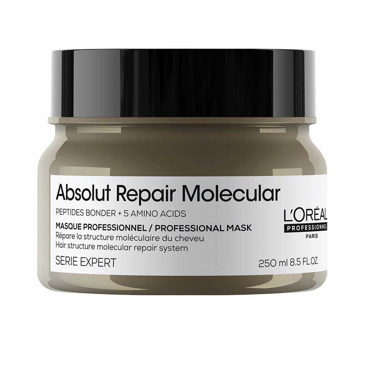 Masque L'Oreal Professionnel Paris ABSOLUT REPAIR MOLECULAR 250 ml pour cheveux abîmés, soin professionnel.