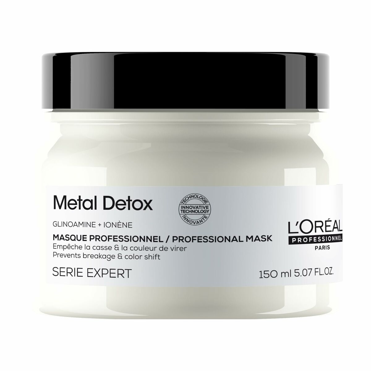 Masque réparateur L'Oreal Professionnel Paris METAL DETOX 150 ml pour cheveux abîmés, texture crème, unisexe.