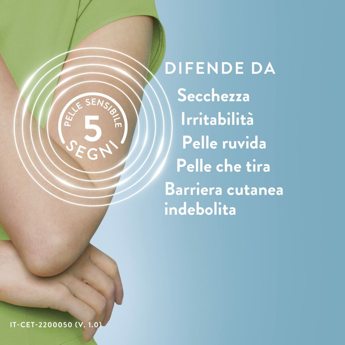 Lotion corporelle Cetaphil pour peau sensible, défend contre la sécheresse et l'irritabilité.