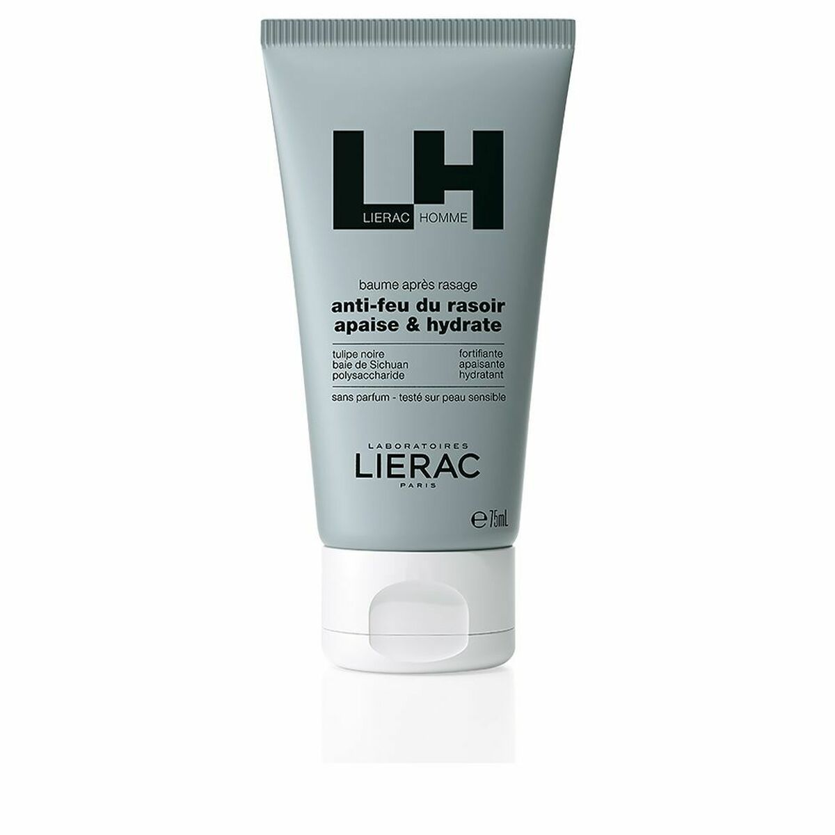Baume après-rasage Lierac Lh, apaisant et hydratant pour hommes, conçu pour une peau douce après le rasage.