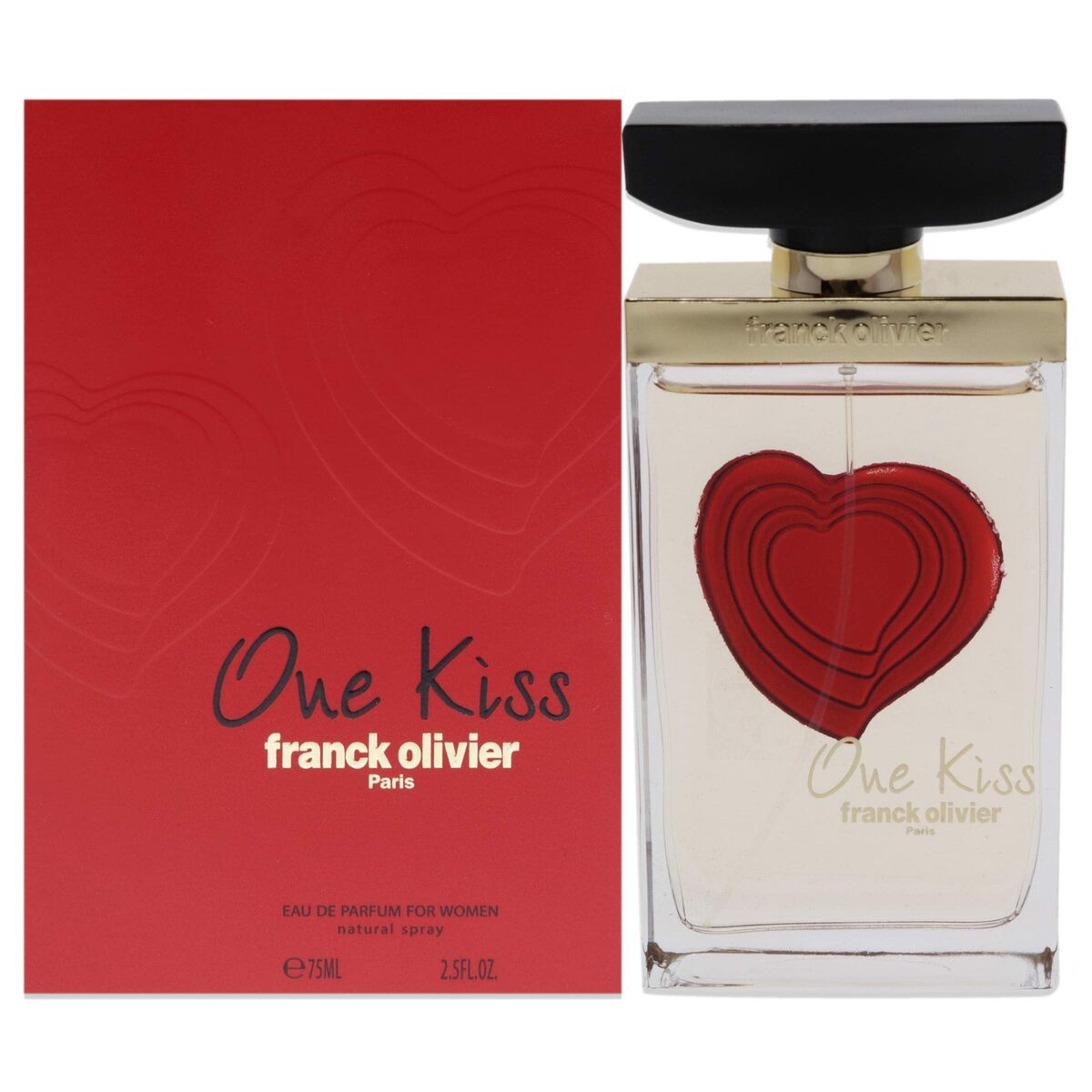 Parfum Femme Franck Olivier One Kiss 75 ml, eau de parfum pour femme avec packaging élégant.