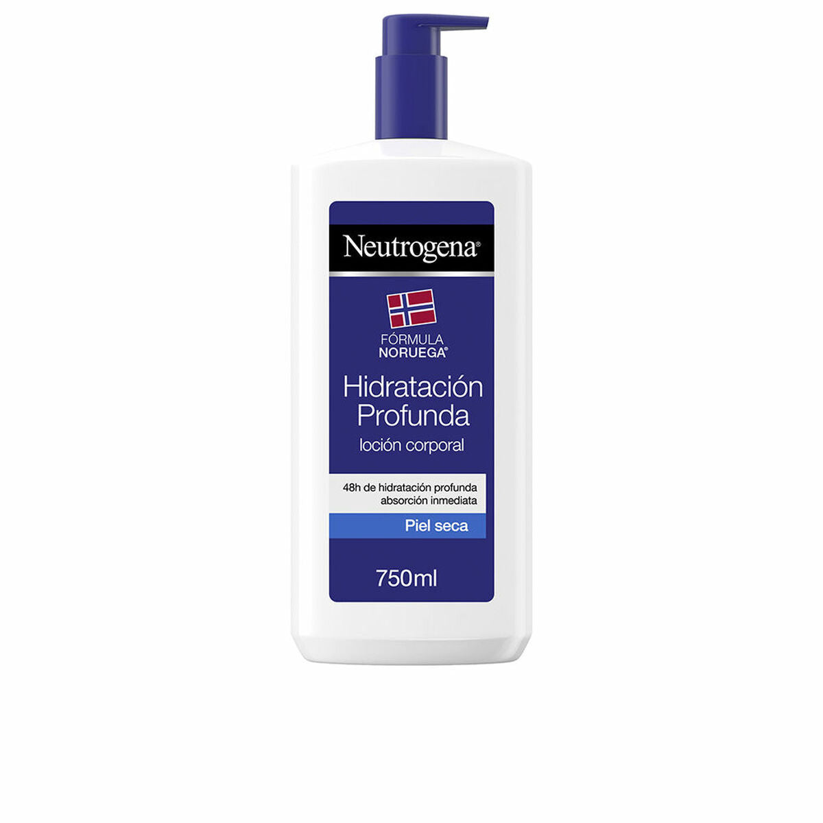 Lotion Corporelle Hydratant Neutrogena 750 ml pour peau sèche, absorption immédiate, 48 heures d'hydratation profonde.