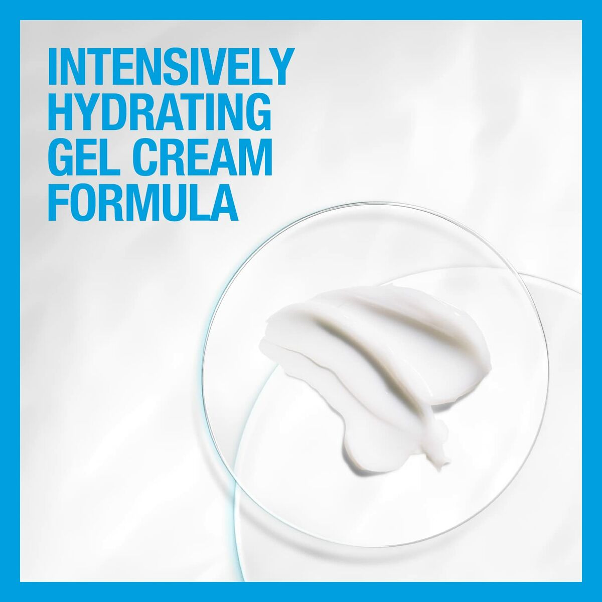 Neutrogena Hydro Boost gel cream formula, intensely hydrating texture on glass plate.