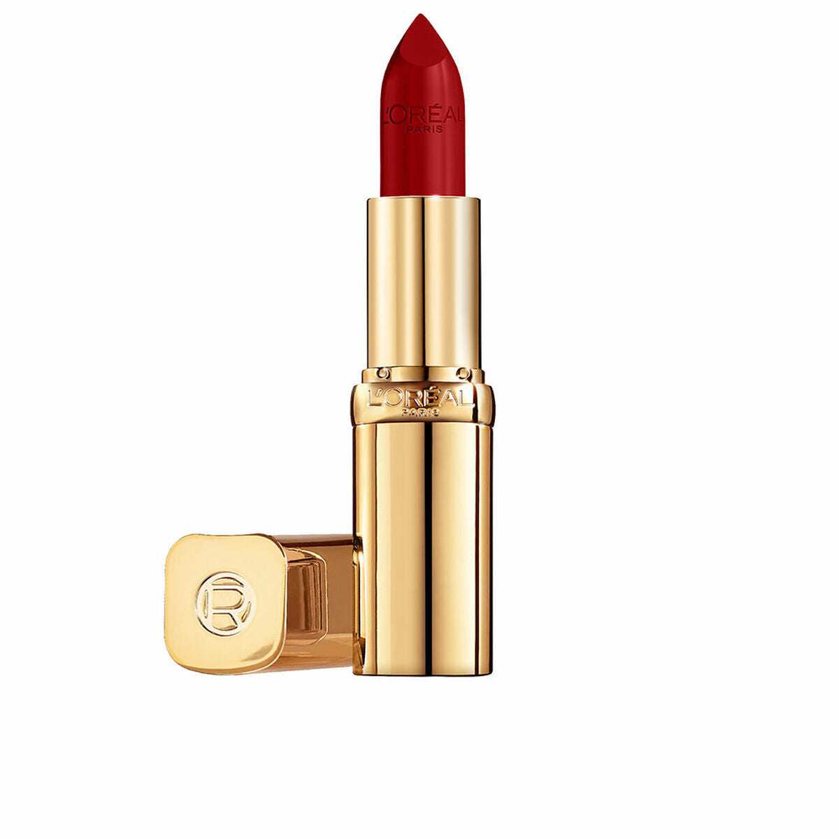 L'Oreal Make Up COLOR RICHE Nº 300-Le Rouge Paris lipstick stick in a gold case, creamy texture for vibrant color.