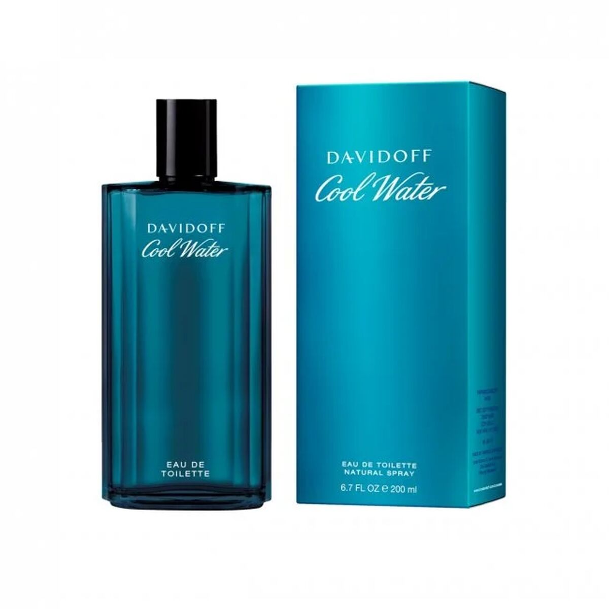 Parfum Davidoff Cool Water EDT 200 ml, flacon bleu avec boîte, parfum authentique pour homme.