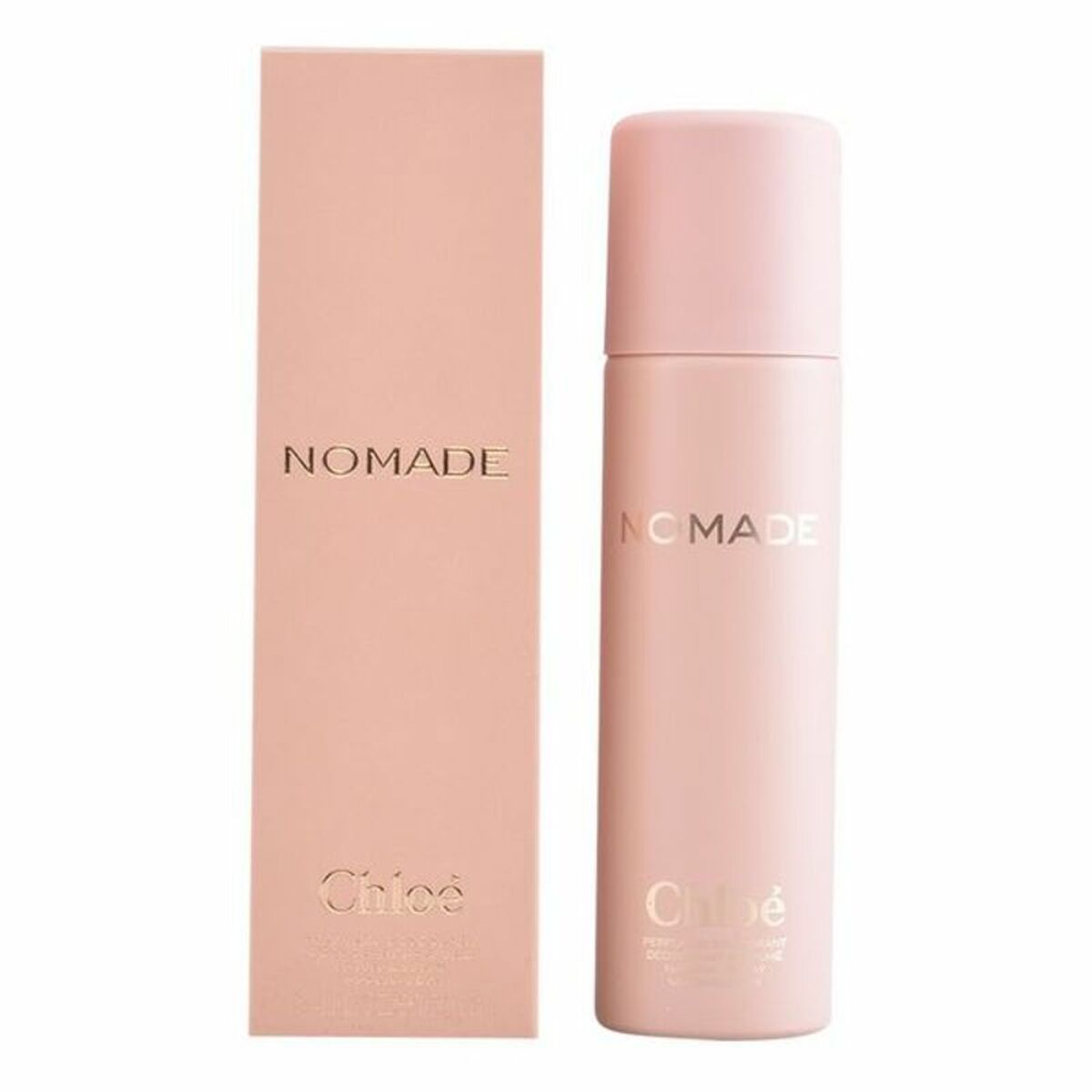 Spray déodorant Nomade Chloe en flacon rose de 100 ml avec boîte, produit floral pour tous types de peau.