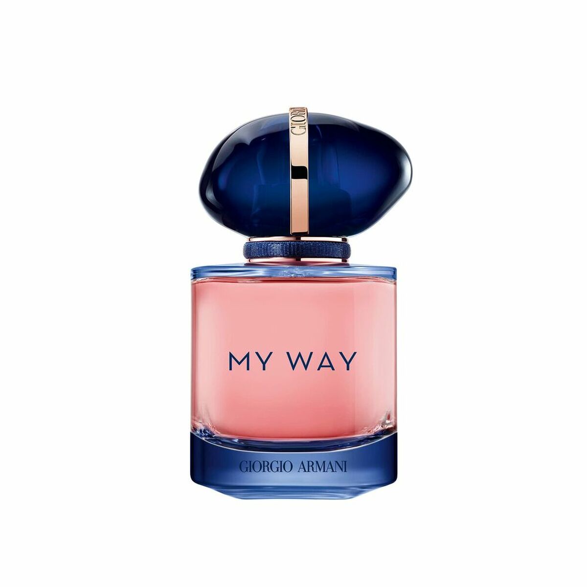 Parfum Femme Armani EDP in elegant bottle, featuring a blue and pink design, representing authentic femininity.