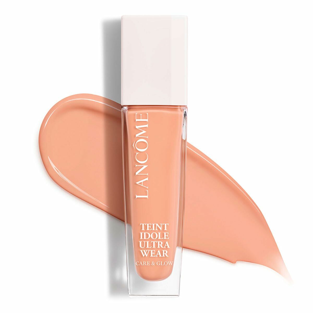Base de maquillage liquide Lancôme Teint Idole Ultra Wear C Nº 220C sur fond blanc, avec un éclat naturel.