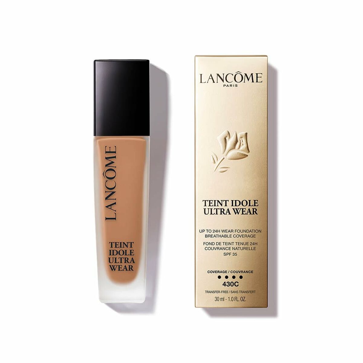 Base de maquillage liquide Lancôme Teint Idole Ultra Wear C Nº 430c SPF 35, 30 ml, pour un teint impeccable et durable.