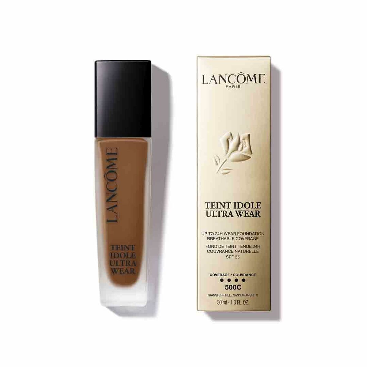 Lancôme Teint Idole Ultra Wear liquid foundation C Nº 500c with SPF 35, 30 ml for a flawless finish.