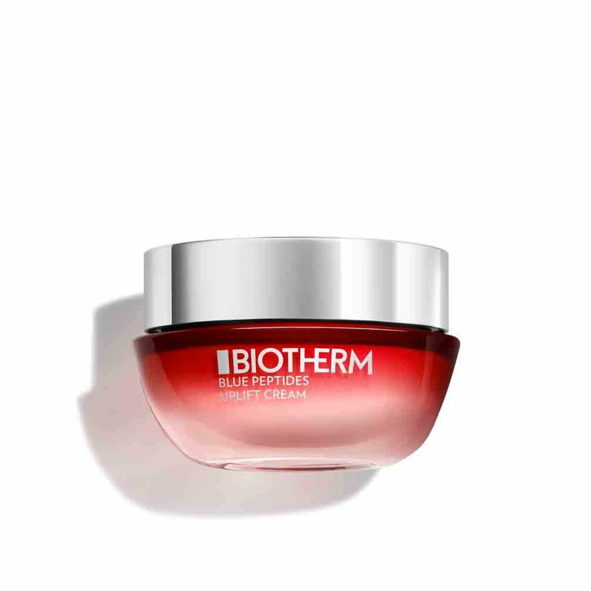 Biotherm BLUE PEPTIDES face cream 30 ml in a sleek red jar with silver lid for unisex skincare.