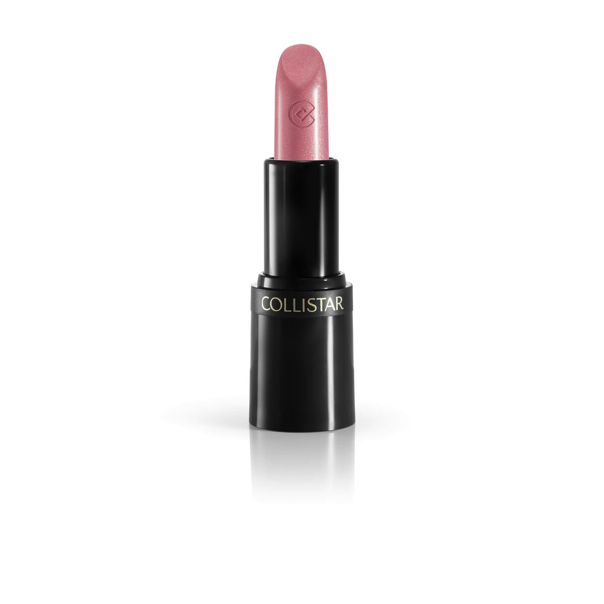 Rouge à lèvres Collistar en teinte rose, avec packaging noir élégant, parfait pour un look sophistiqué.