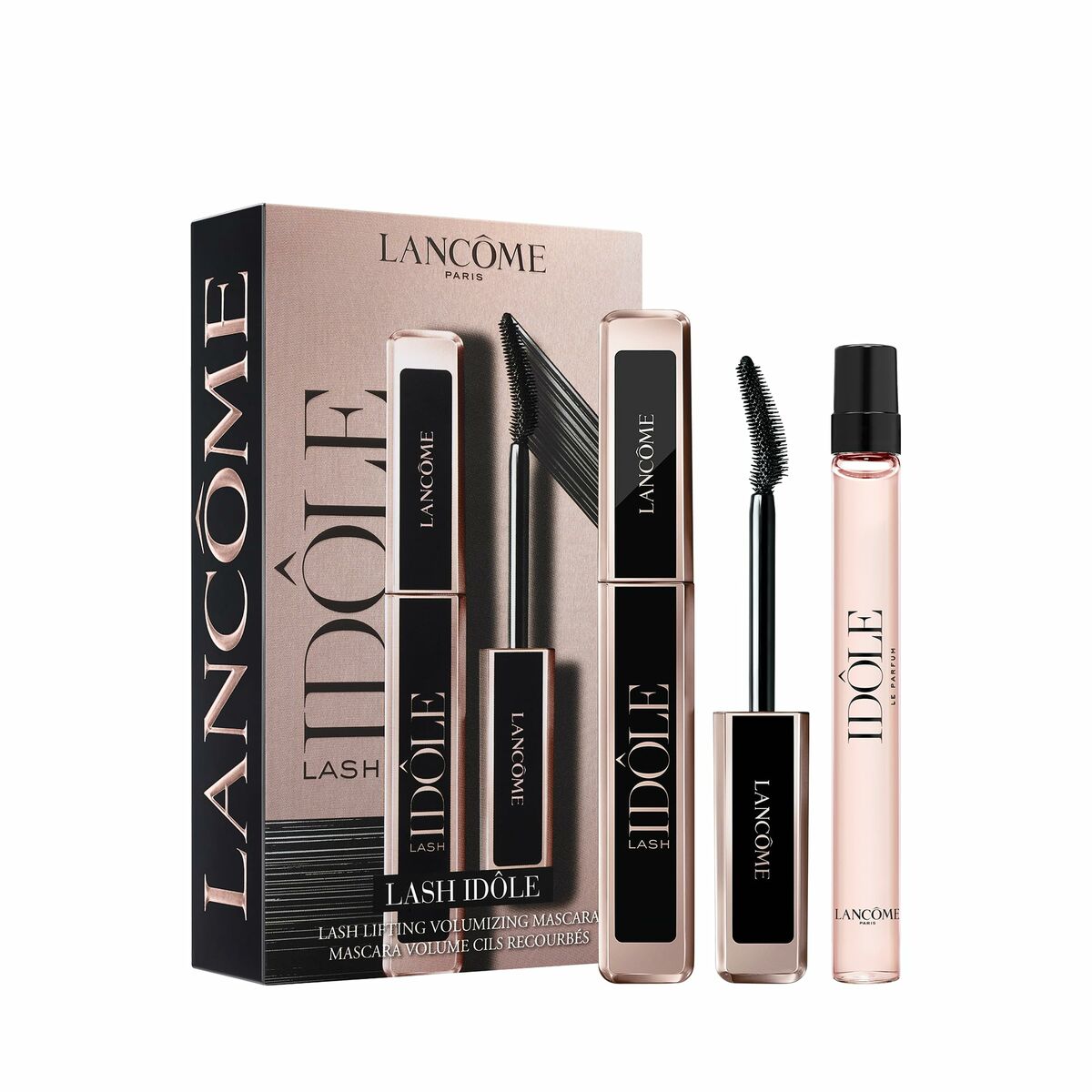 Set de maquillage Lancôme Idôle comprenant mascara et parfum, pour un look parfait et tendance.