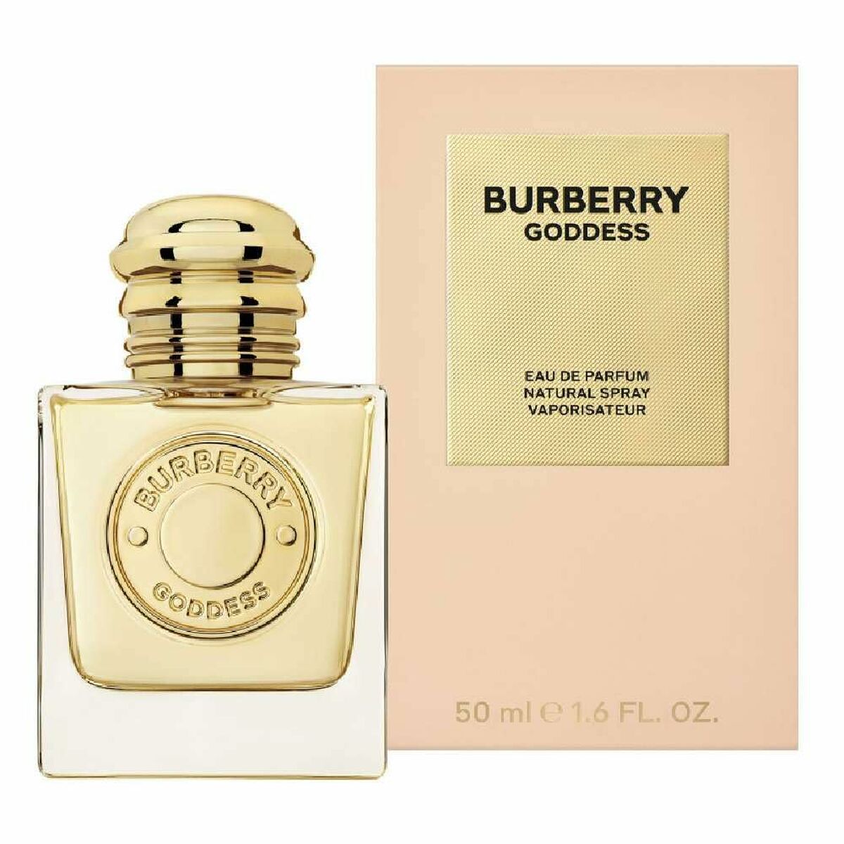 Parfum Femme Burberry Goddess EDP 50 ml with elegant golden cap and stylish packaging.