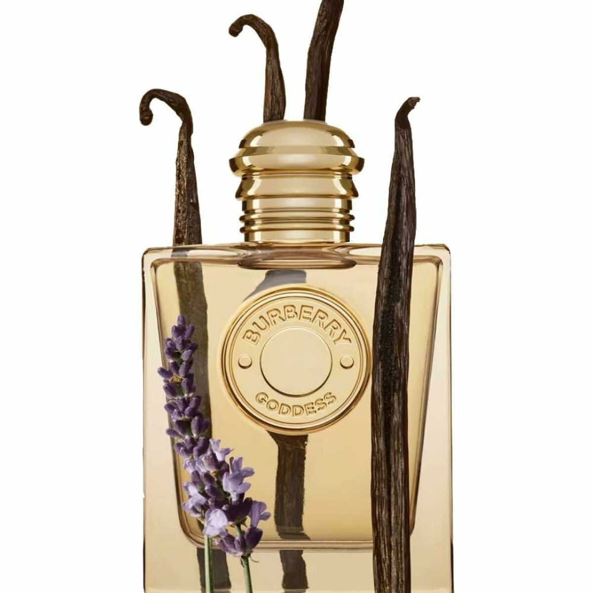 Burberry Goddess EDP 50 ml bottle featuring lavender and vanilla, perfect for highlighting femininity.