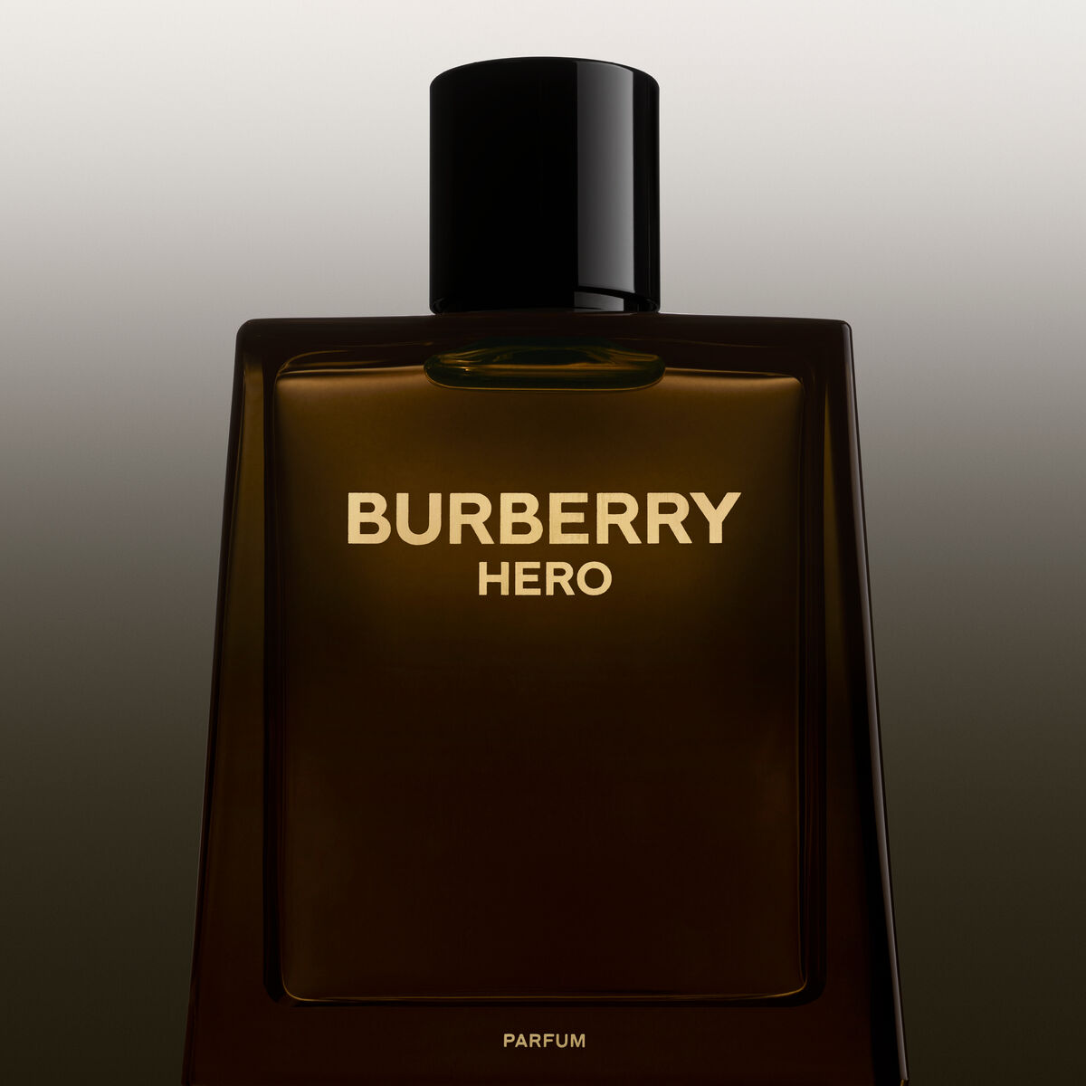 Burberry Hero 200 ml men's perfume bottle with elegant design and dark amber color.