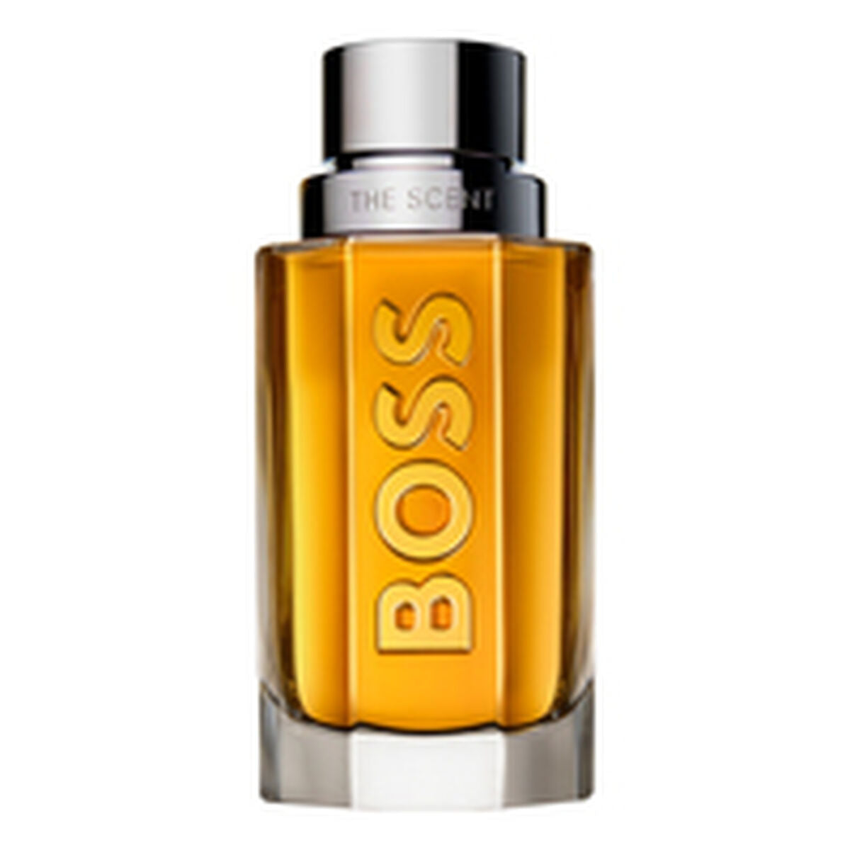 BOSS THE SCENT unisex perfume bottle 50 ml with elegant design and amber fragrance.